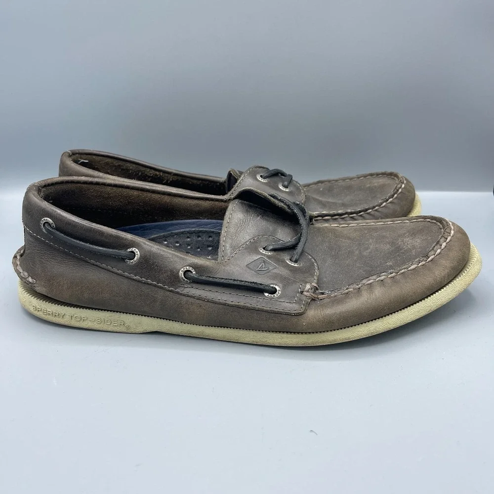 Sperry Top Sider Boat Shoes‎ Mens US 10.5M Brown Upper Leather Comfort Lace Up